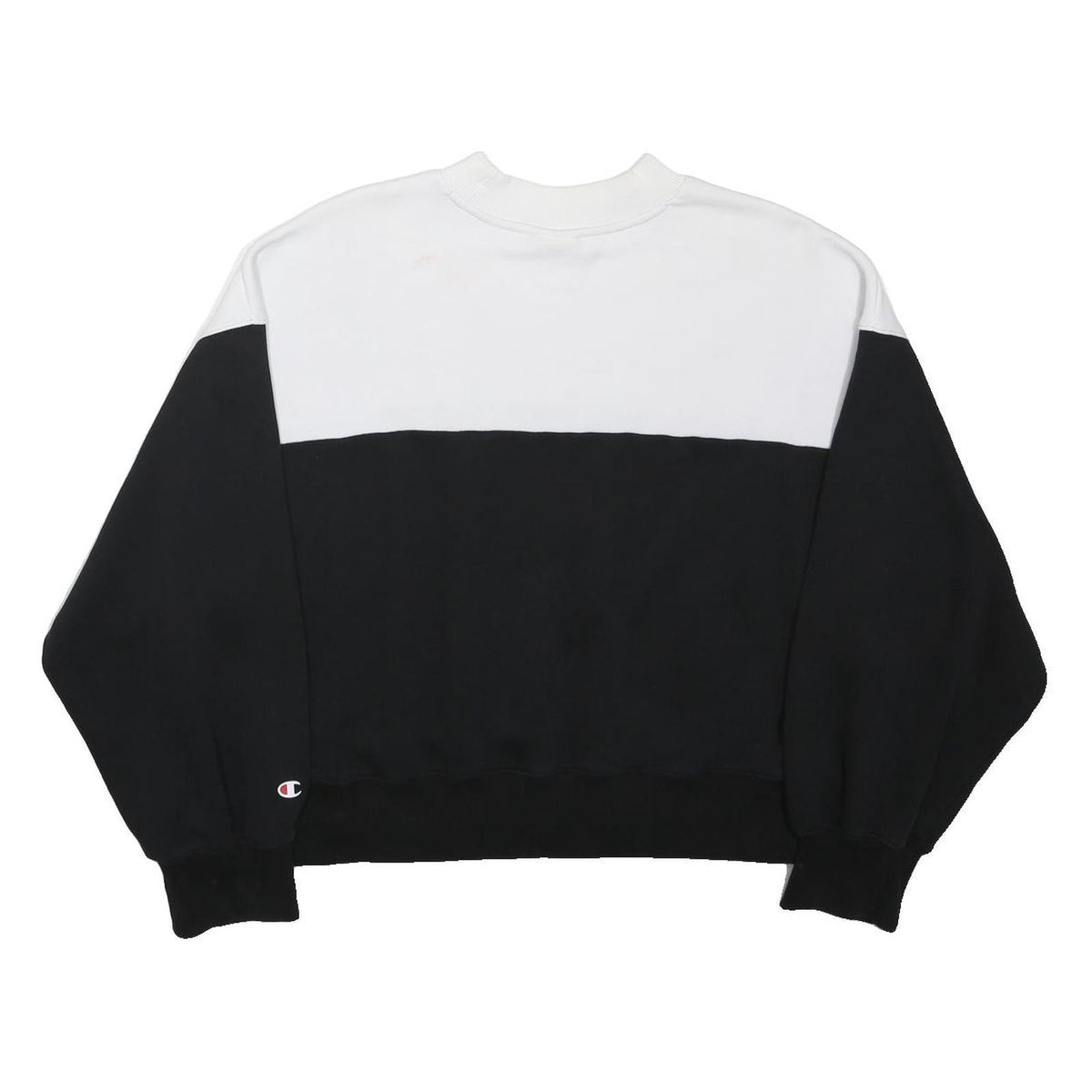 CHAMPION Womens Black & White Sweatshirt Crew Neck S Cotton Blend Casual