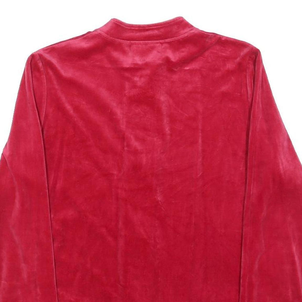 MISS ULRIKE Womens Red Velvet Button Jacket S Polyester Floral Embroidery Casual