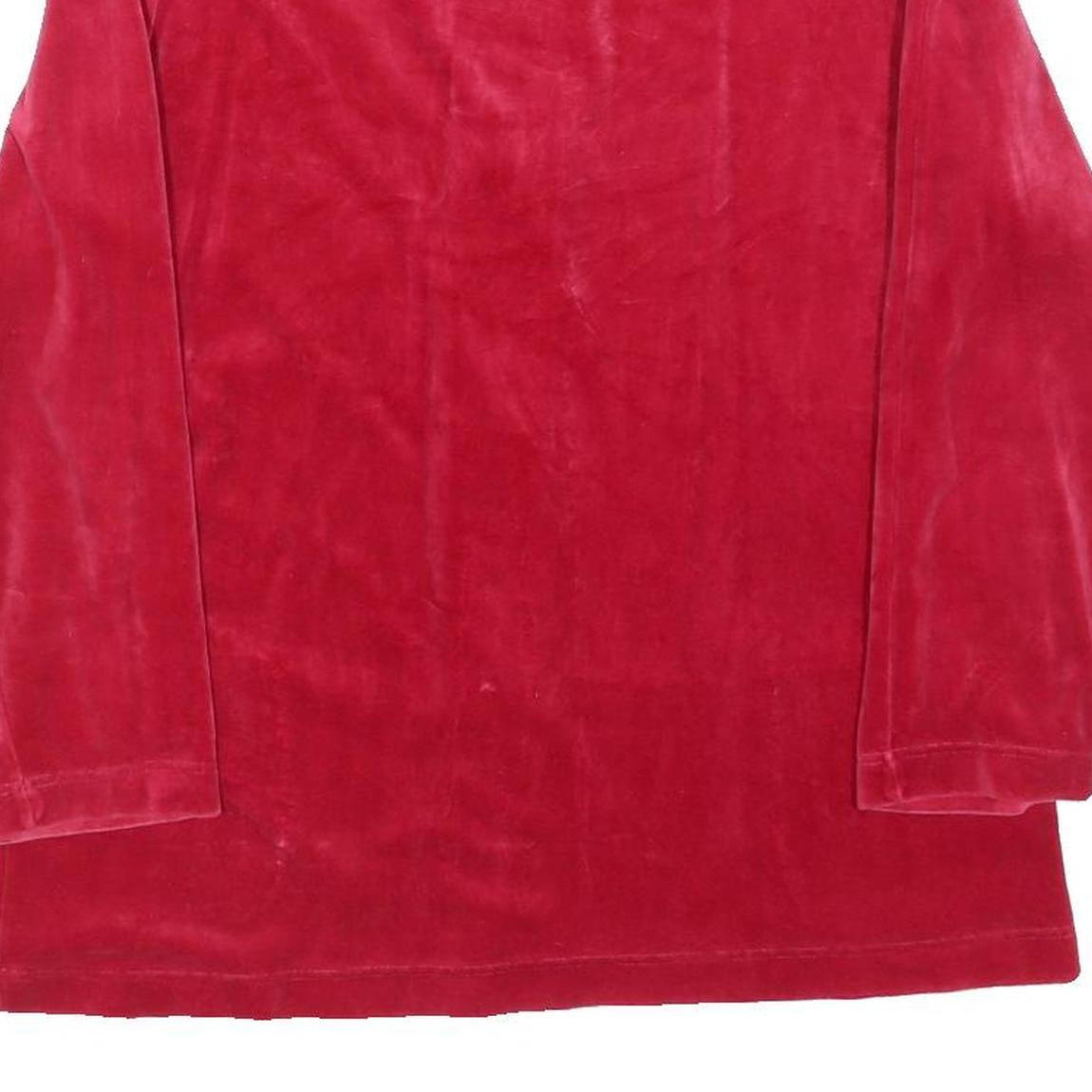 MISS ULRIKE Womens Red Velvet Button Jacket S Polyester Floral Embroidery Casual