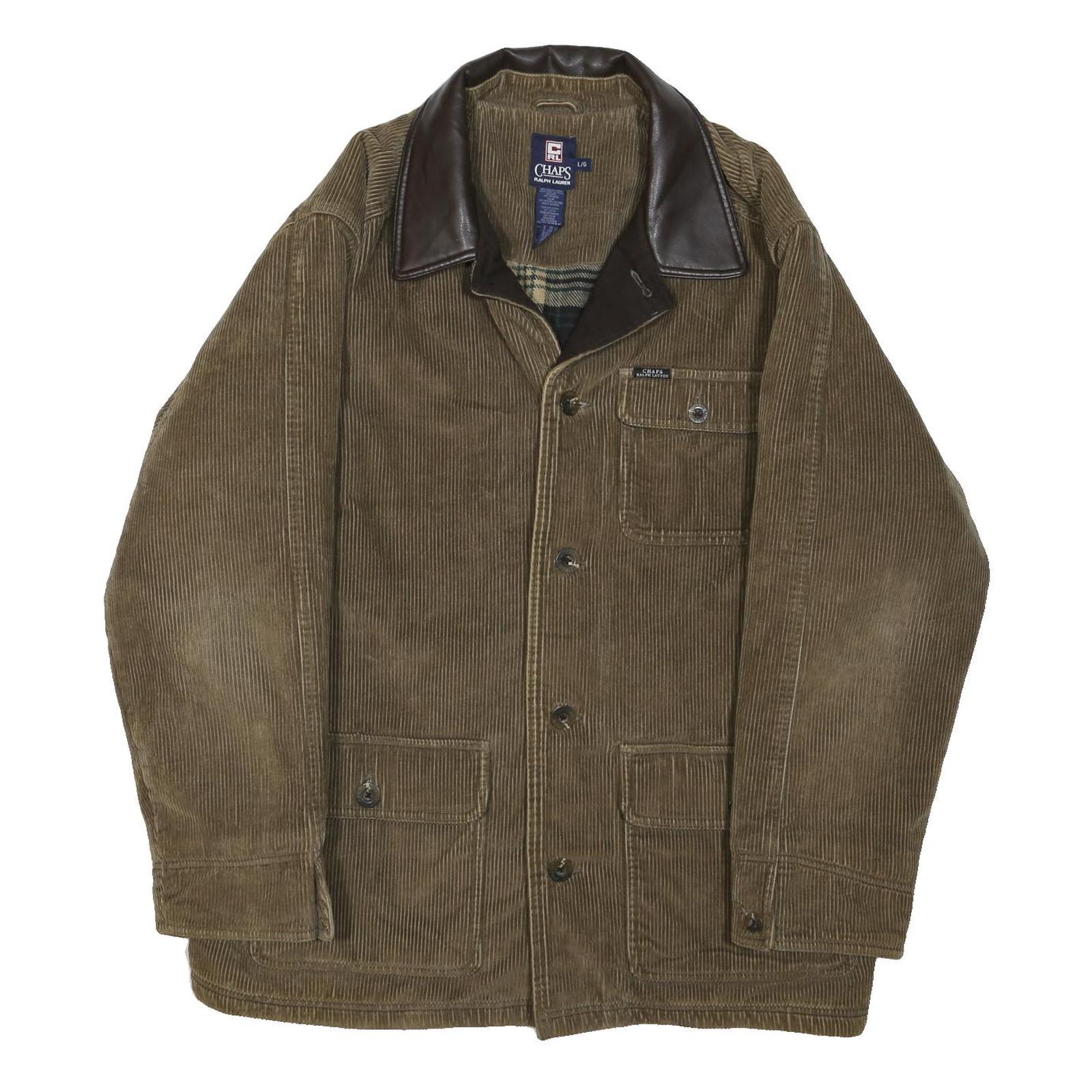 CHAPS RALPH LAUREN Mens Brown & Dark Brown Corduroy Button Jacket XL Cotton