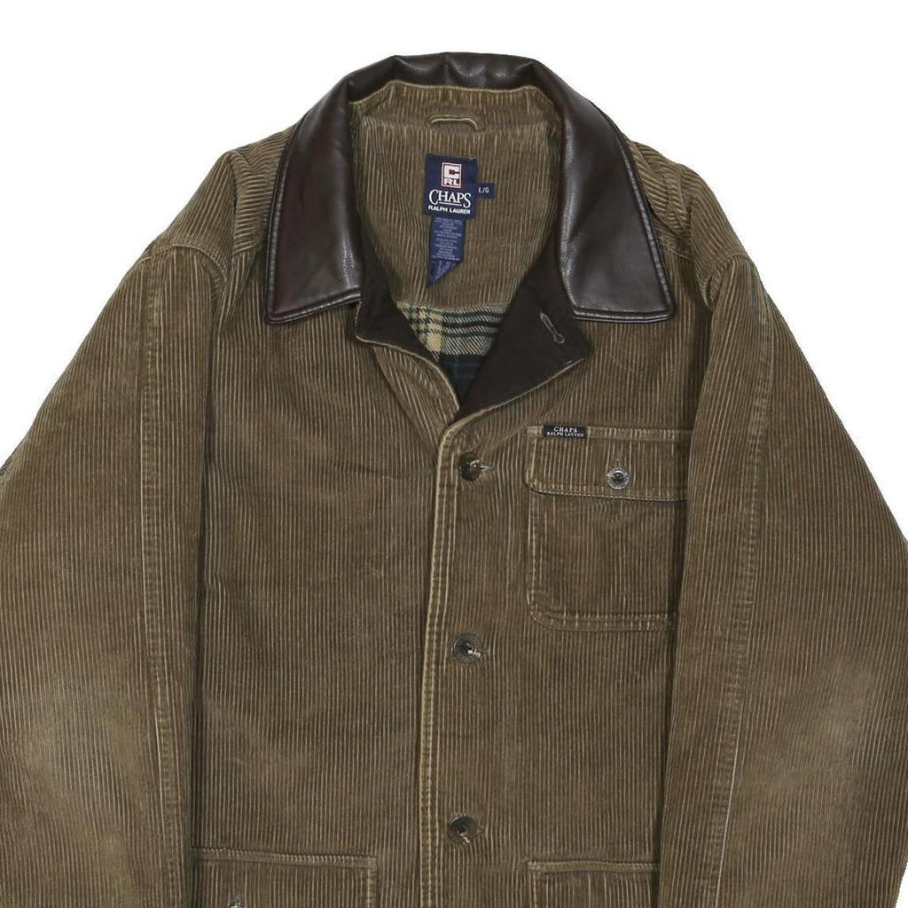 CHAPS RALPH LAUREN Mens Brown & Dark Brown Corduroy Button Jacket XL Cotton