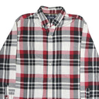 CHAPS Mens Red & Black Check Shirt L Button Down Collar Long Sleeve Casual