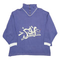 EQUIPE Womens Purple & White Sweatshirt Zip Neck L Cotton Blend Casual Pullover