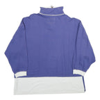 EQUIPE Womens Purple & White Sweatshirt Zip Neck L Cotton Blend Casual Pullover