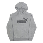 PUMA Mens Grey Hoodie S Cotton Blend Pullover Sweatshirt Sports Casual
