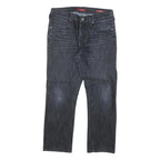 GUESS Mens Dark Blue Regular Fit Straight Denim Jeans W32 L27 Zip Cotton Blend