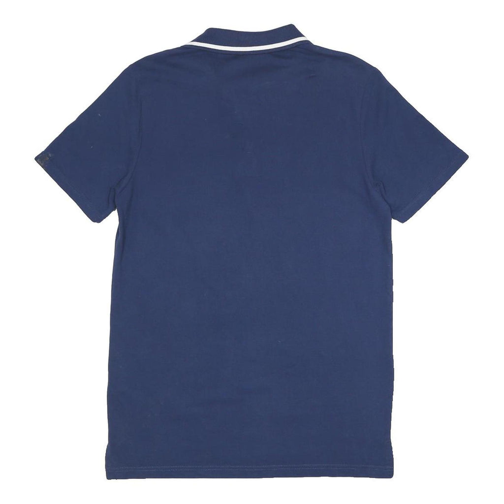 FILA Mens Blue Short Sleeve Plain Polo Shirt S Cotton Jersey Casual Sporty