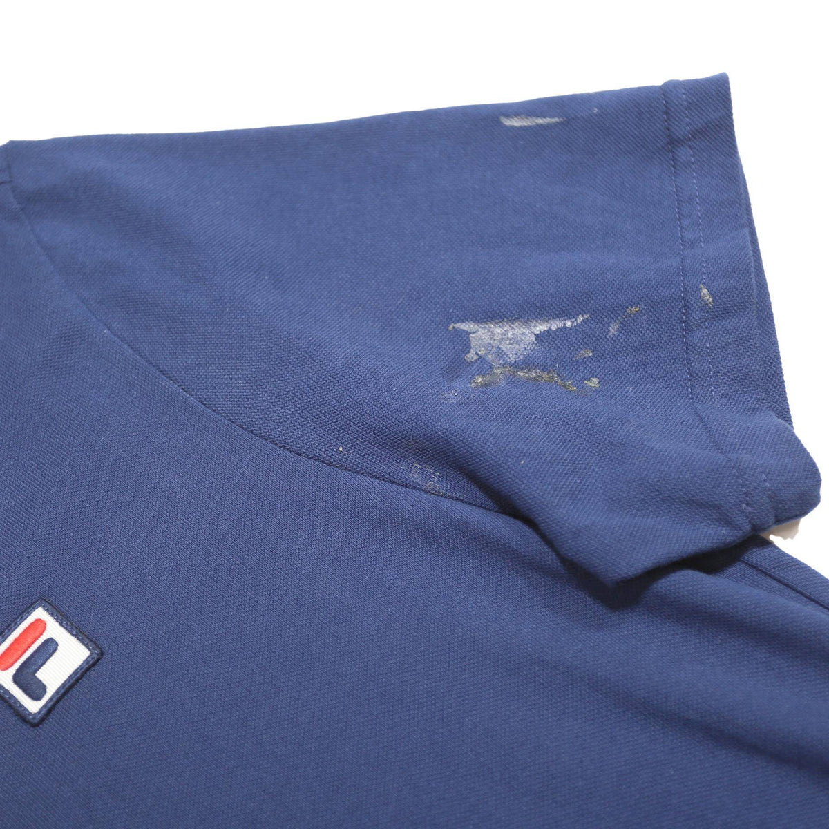 FILA Mens Blue Short Sleeve Plain Polo Shirt S Cotton Jersey Casual Sporty