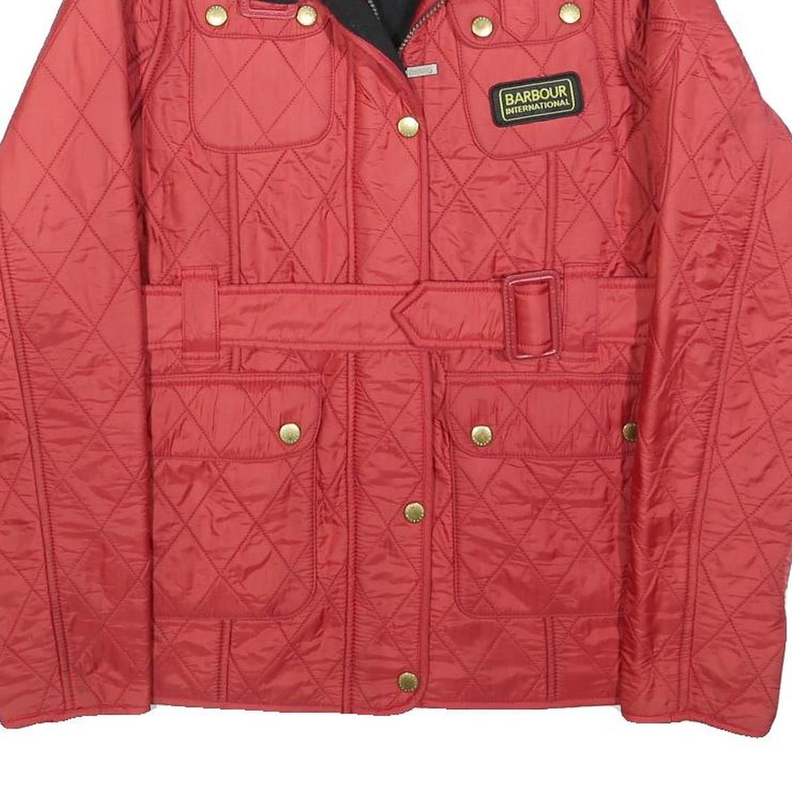 BARBOUR INTERNATIONAL Girls Red Quilted Jacket 14-15Y Polyester Zip