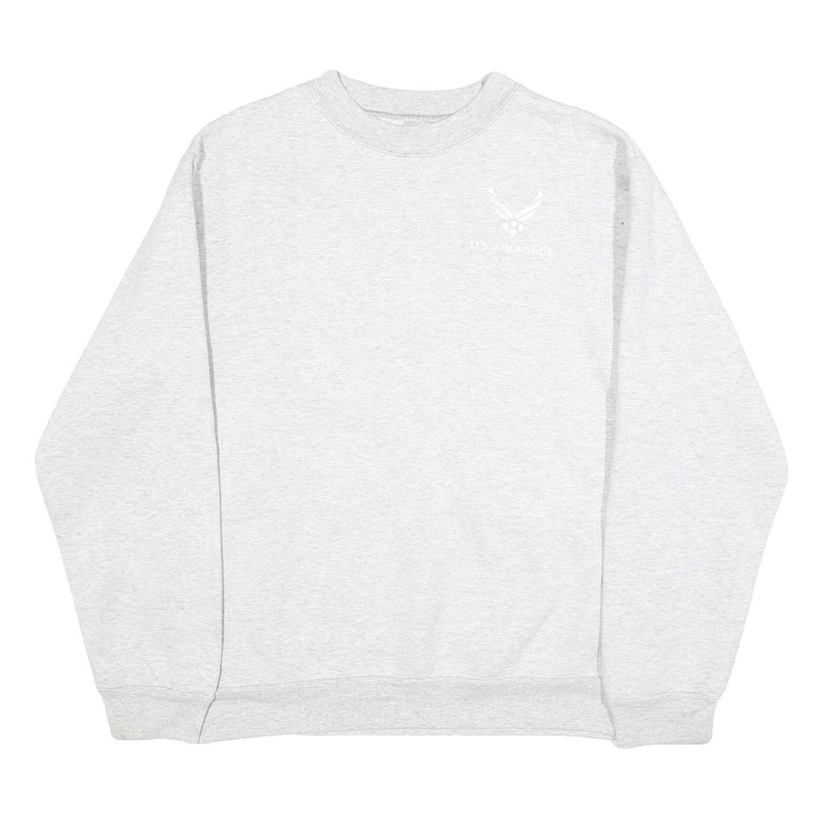MEKE INC Mens Grey Sweatshirt Crew Neck S U.S. Air Force Logo Cotton Blend