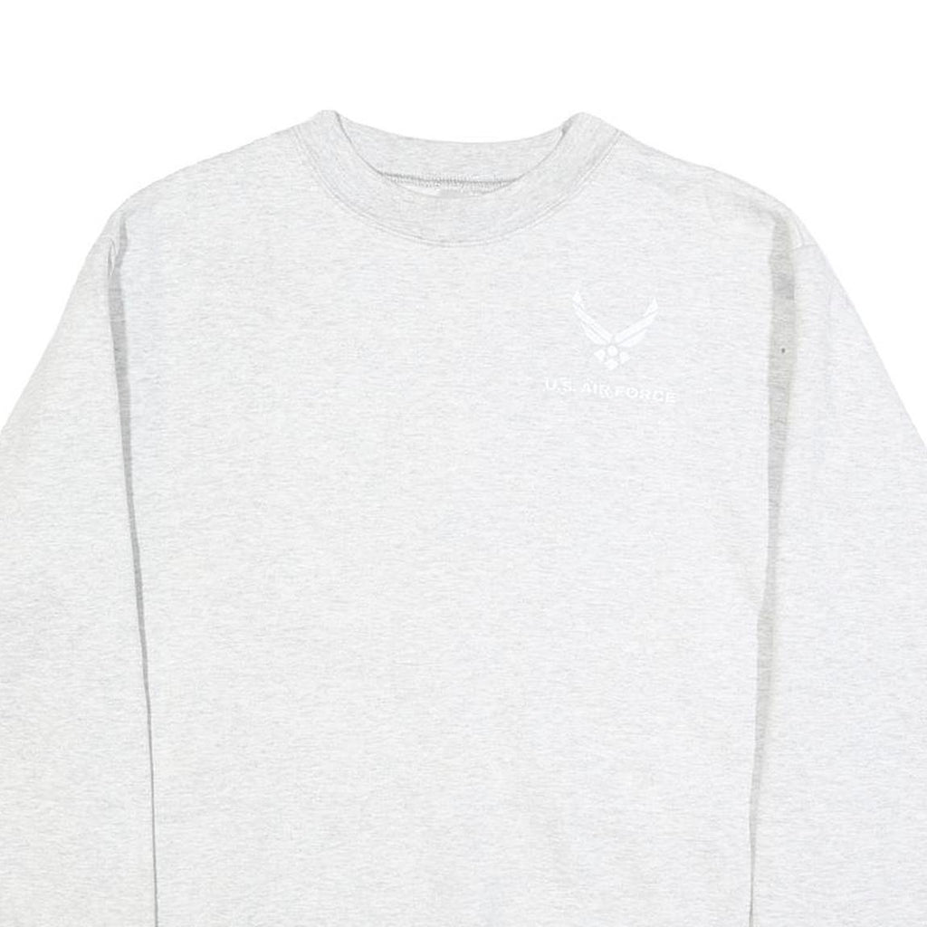 MEKE INC Mens Grey Sweatshirt Crew Neck S U.S. Air Force Logo Cotton Blend