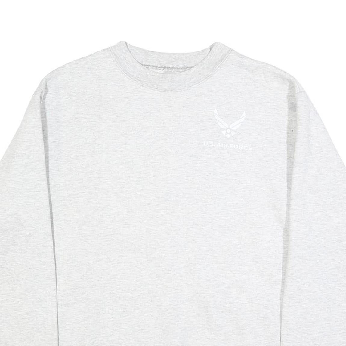 MEKE INC Mens Grey Sweatshirt Crew Neck S U.S. Air Force Logo Cotton Blend