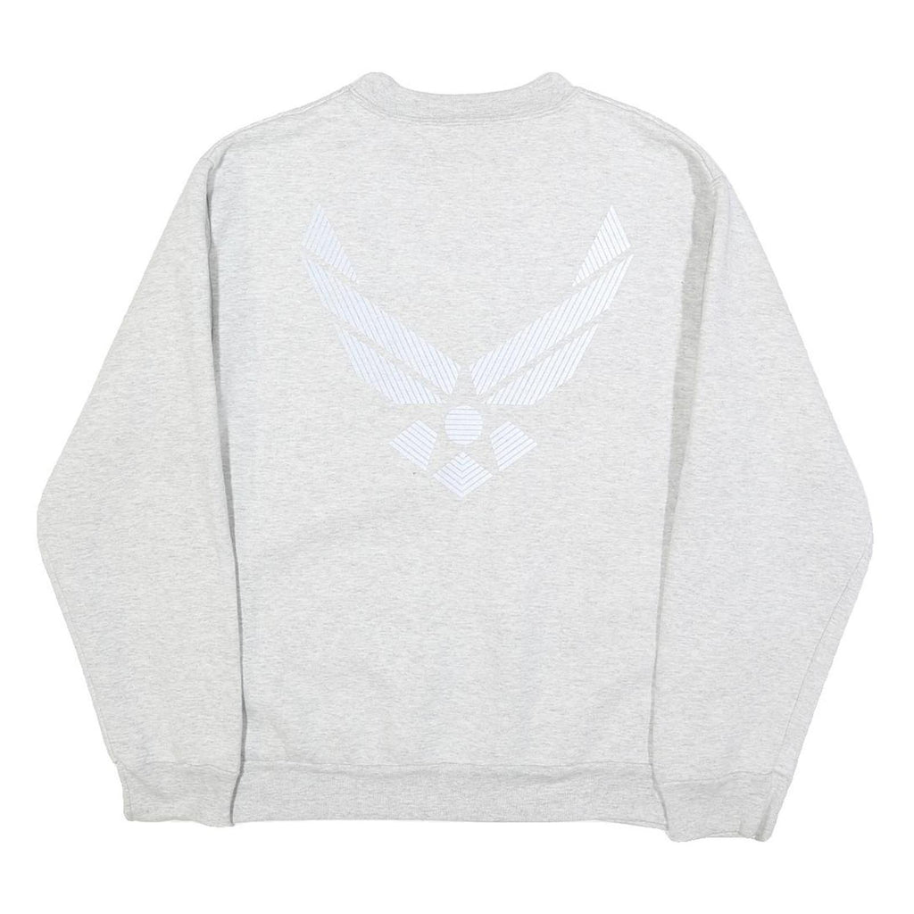 MEKE INC Mens Grey Sweatshirt Crew Neck S U.S. Air Force Logo Cotton Blend