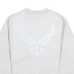 MEKE INC Mens Grey Sweatshirt Crew Neck S U.S. Air Force Logo Cotton Blend