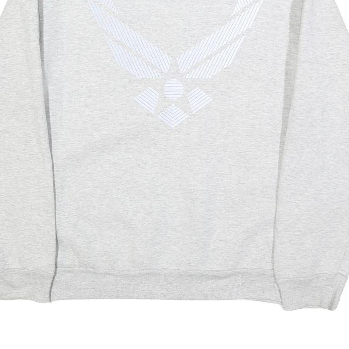 MEKE INC Mens Grey Sweatshirt Crew Neck S U.S. Air Force Logo Cotton Blend