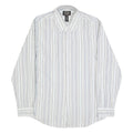 RALPH LAUREN Mens White & Blue Stripe Cotton Shirt XL Classic Button Shirt
