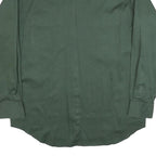 WRANGLER Mens Green Plain Button Down Shirt L Long Sleeve Cotton Blend Casual