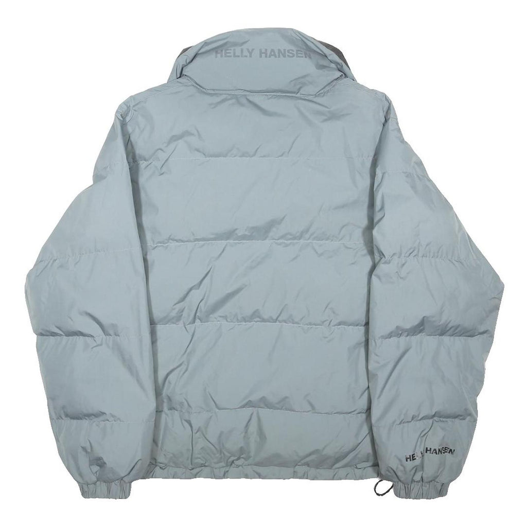 HELLY HANSEN Womens Grey & Black Puffer Jacket L Polyester Blend Warm Outdoor