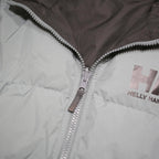HELLY HANSEN Womens Grey & Black Puffer Jacket L Polyester Blend Warm Outdoor