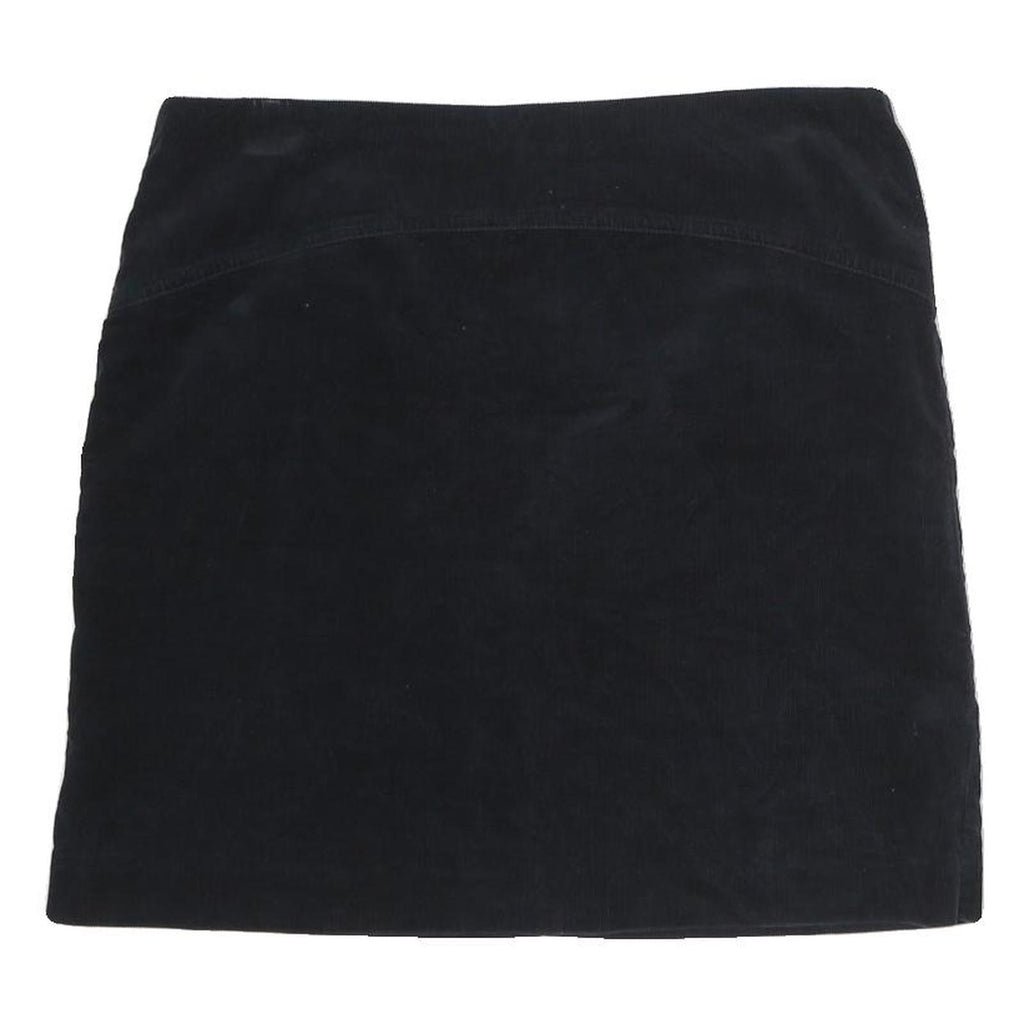 TOMMY HILFIGER Womens Black Mini Cotton Blend Skirt UK 10 Classic Pre Loved