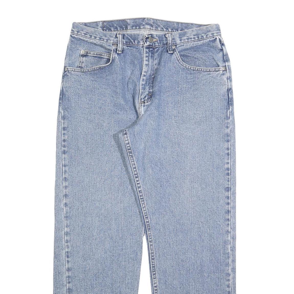 WRANGLER Mens Jeans Blue Relaxed Straight Denim Light W33 L32 Zip Closure