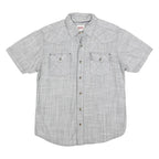 LEVI'S Mens Grey Checked Cotton Short Sleeve Shirt S Casual Button Pocket