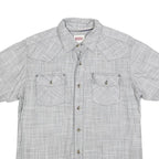 LEVI'S Mens Grey Checked Cotton Short Sleeve Shirt S Casual Button Pocket