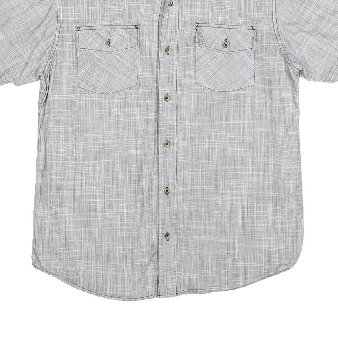 LEVI'S Mens Grey Checked Cotton Short Sleeve Shirt S Casual Button Pocket