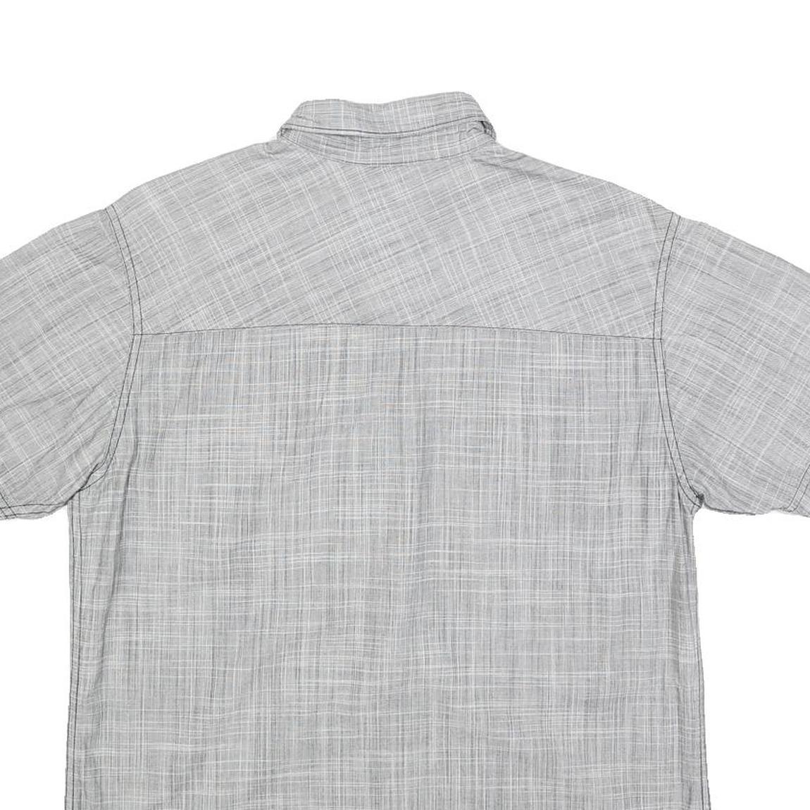 LEVI'S Mens Grey Checked Cotton Short Sleeve Shirt S Casual Button Pocket