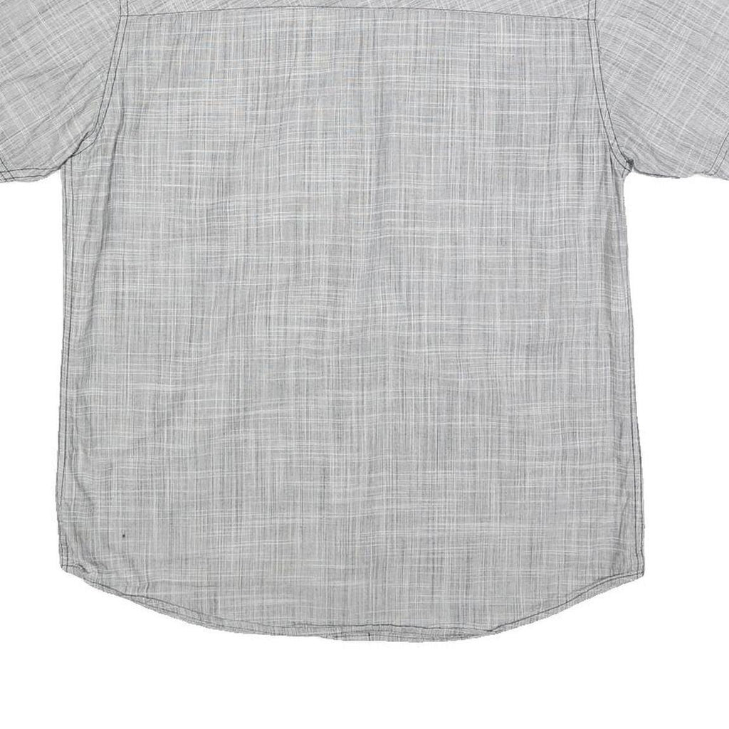LEVI'S Mens Grey Checked Cotton Short Sleeve Shirt S Casual Button Pocket