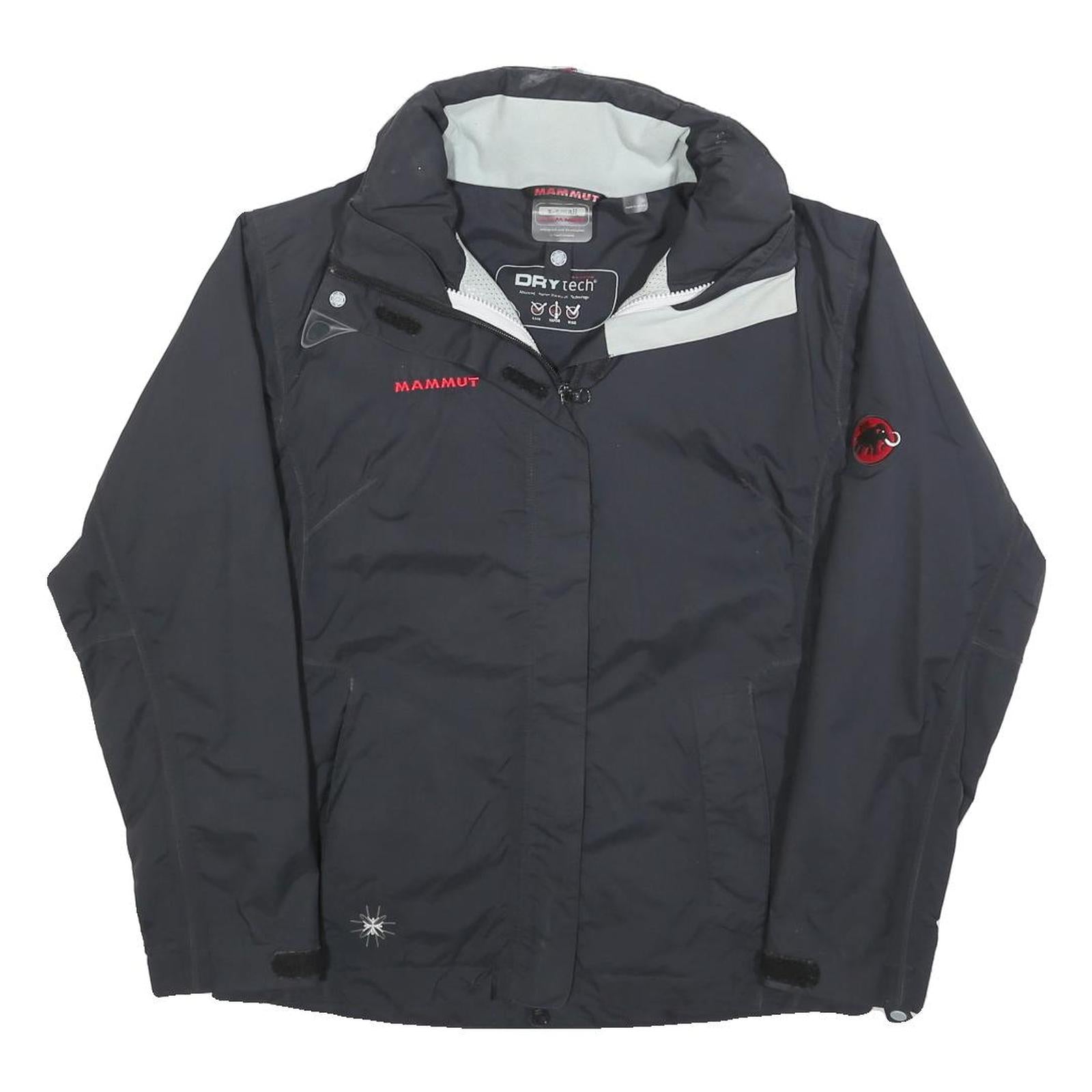 MAMMUT Womens Black Polyester Blend Jacket XS Drytech Zip Outdoor Waterproof