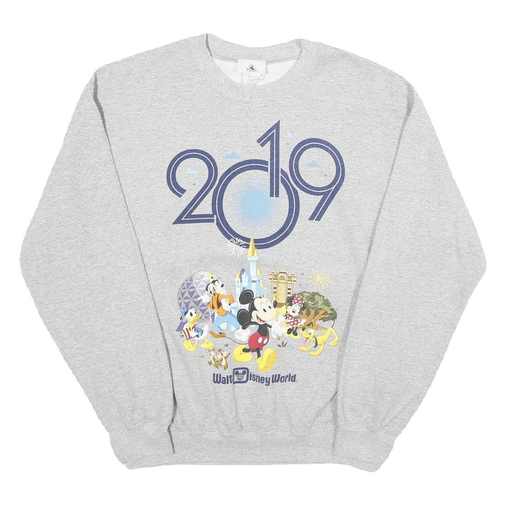 DISNEY Mens Grey 2019 Walt Disney World Crew Neck M Cotton Blend Sweatshirt