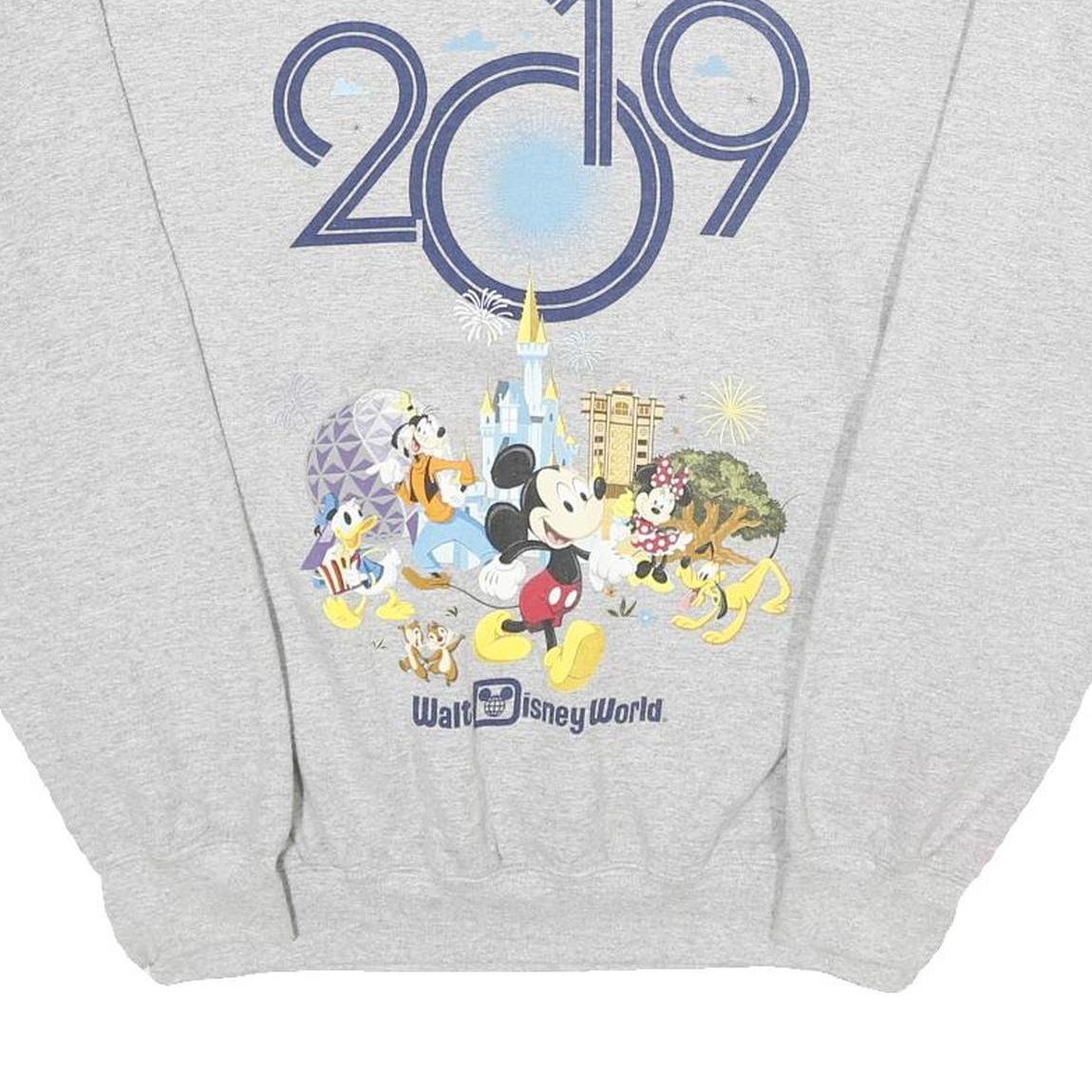 DISNEY Mens Grey 2019 Walt Disney World Crew Neck M Cotton Blend Sweatshirt