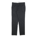 DICKIES Mens Black Slim Fit Cotton Blend Trousers W30 L32 Workwear Zip Closure