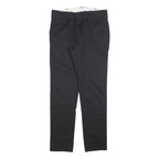 DICKIES Mens Black Slim Fit Cotton Blend Trousers W30 L32 Workwear Zip Closure