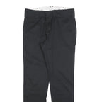 DICKIES Mens Black Slim Fit Cotton Blend Trousers W30 L32 Workwear Zip Closure