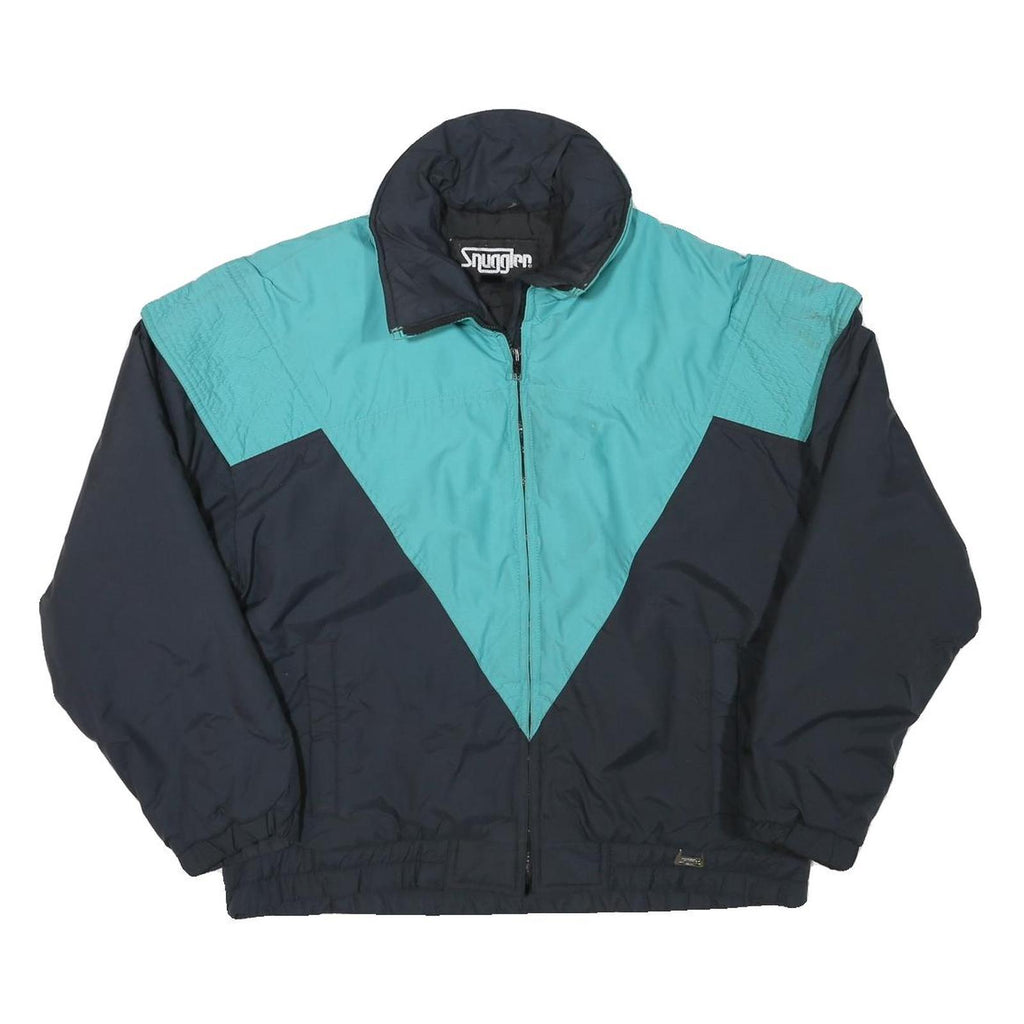 SNUGGLER Womens Blue & Teal Jacket M Polyester Plain Zip Retro Style Outerwear