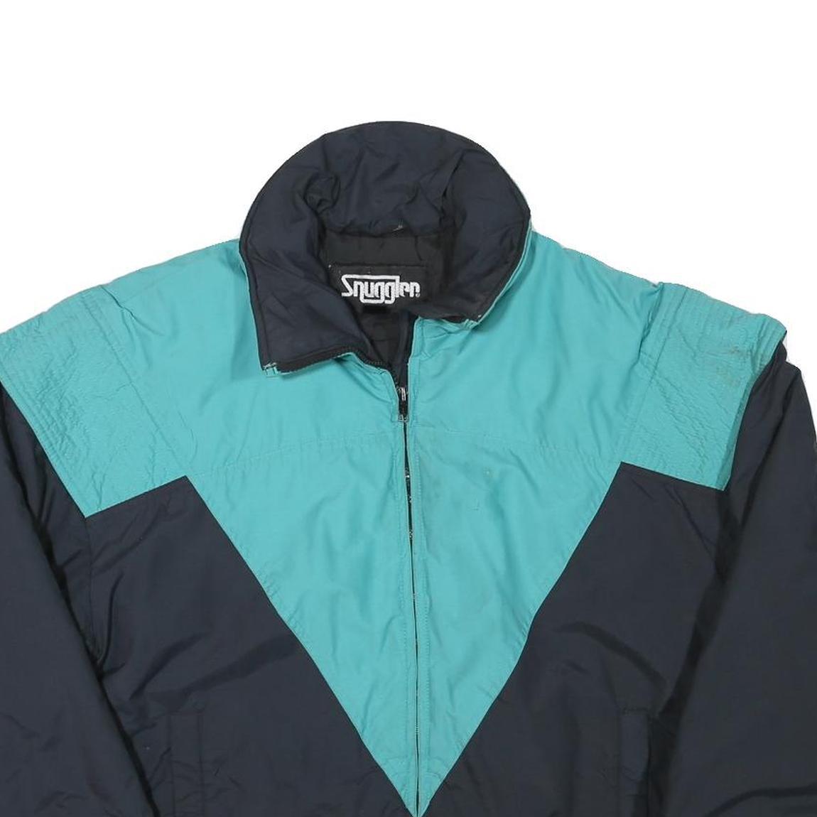 SNUGGLER Womens Blue & Teal Jacket M Polyester Plain Zip Retro Style Outerwear