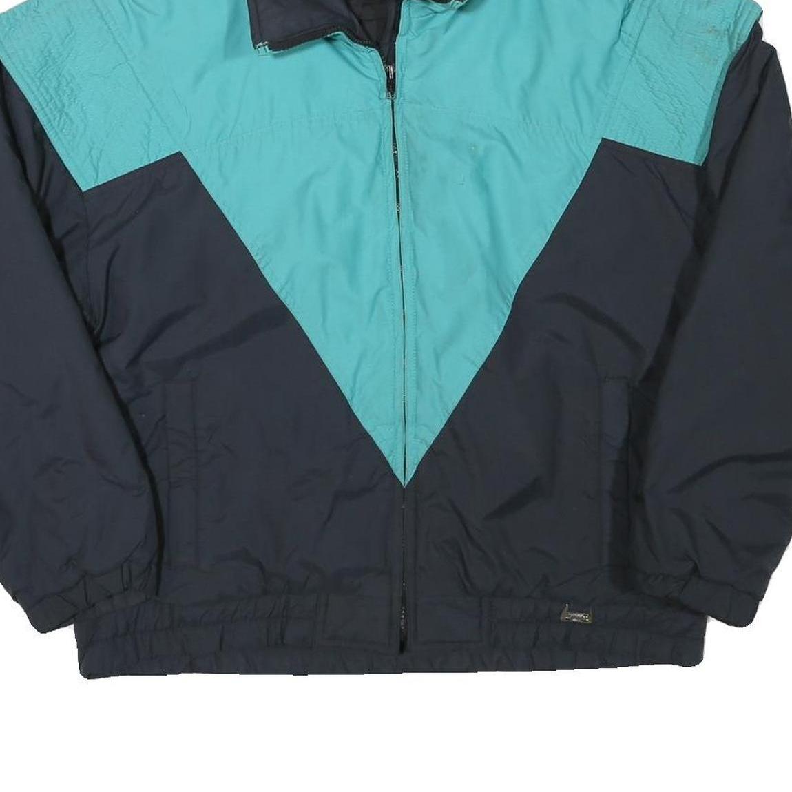 SNUGGLER Womens Blue & Teal Jacket M Polyester Plain Zip Retro Style Outerwear