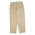 DICKIES Mens Relaxed Beige Cotton Blend Trousers W33 L32 Classic Straight Zip