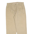 DICKIES Mens Relaxed Beige Cotton Blend Trousers W33 L32 Classic Straight Zip