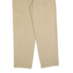 DICKIES Mens Relaxed Beige Cotton Blend Trousers W33 L32 Classic Straight Zip