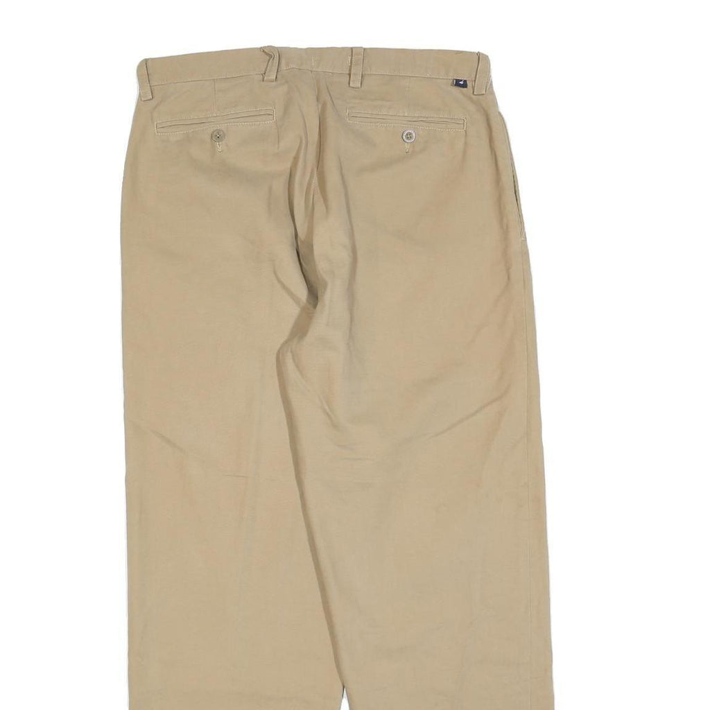 DICKIES Mens Relaxed Beige Cotton Blend Trousers W33 L32 Classic Straight Zip