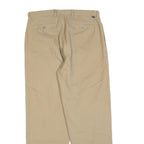 DICKIES Mens Relaxed Beige Cotton Blend Trousers W33 L32 Classic Straight Zip