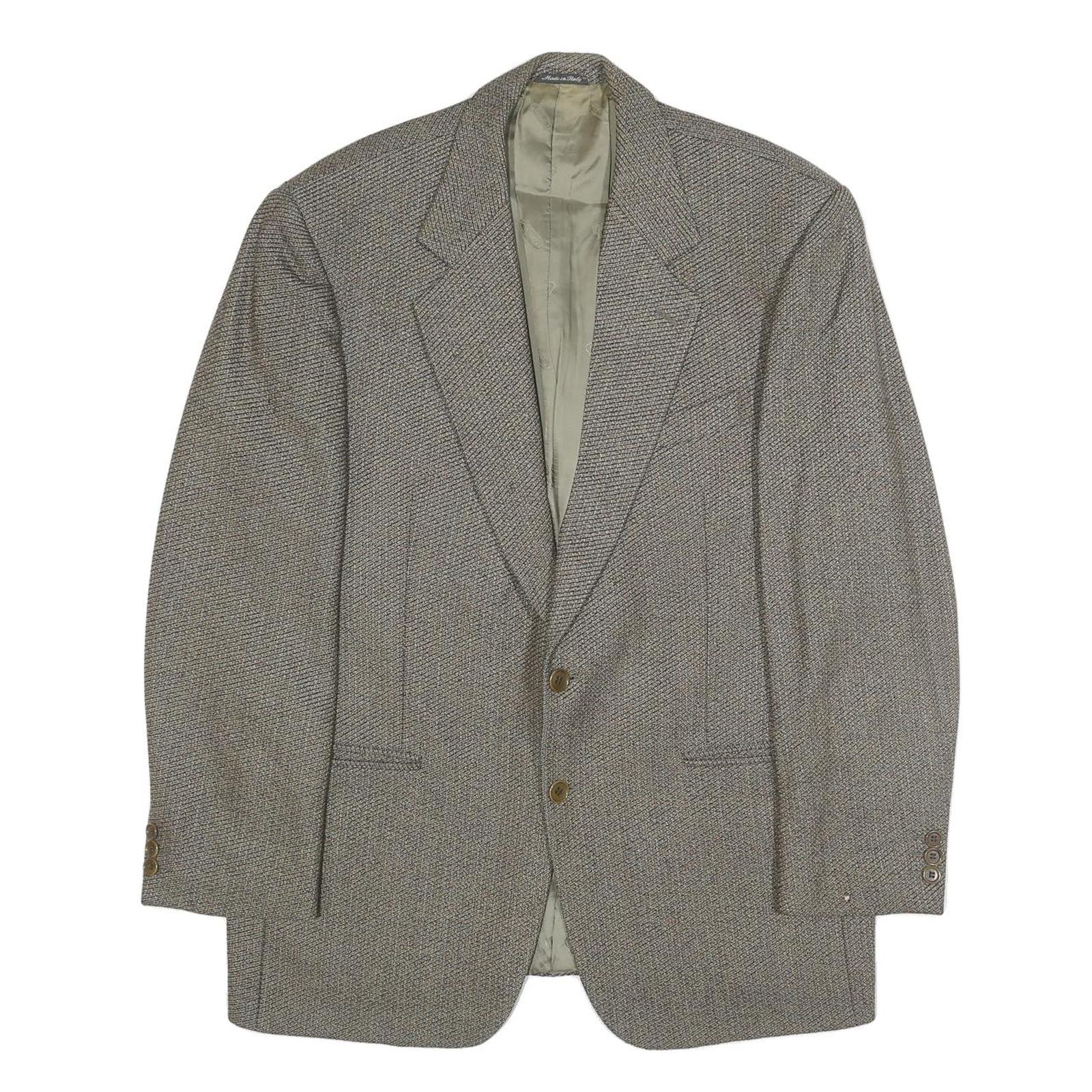 MONTENEGRO Mens Grey Wool Tailored Jacket XL Woven Button Up Classic Formal