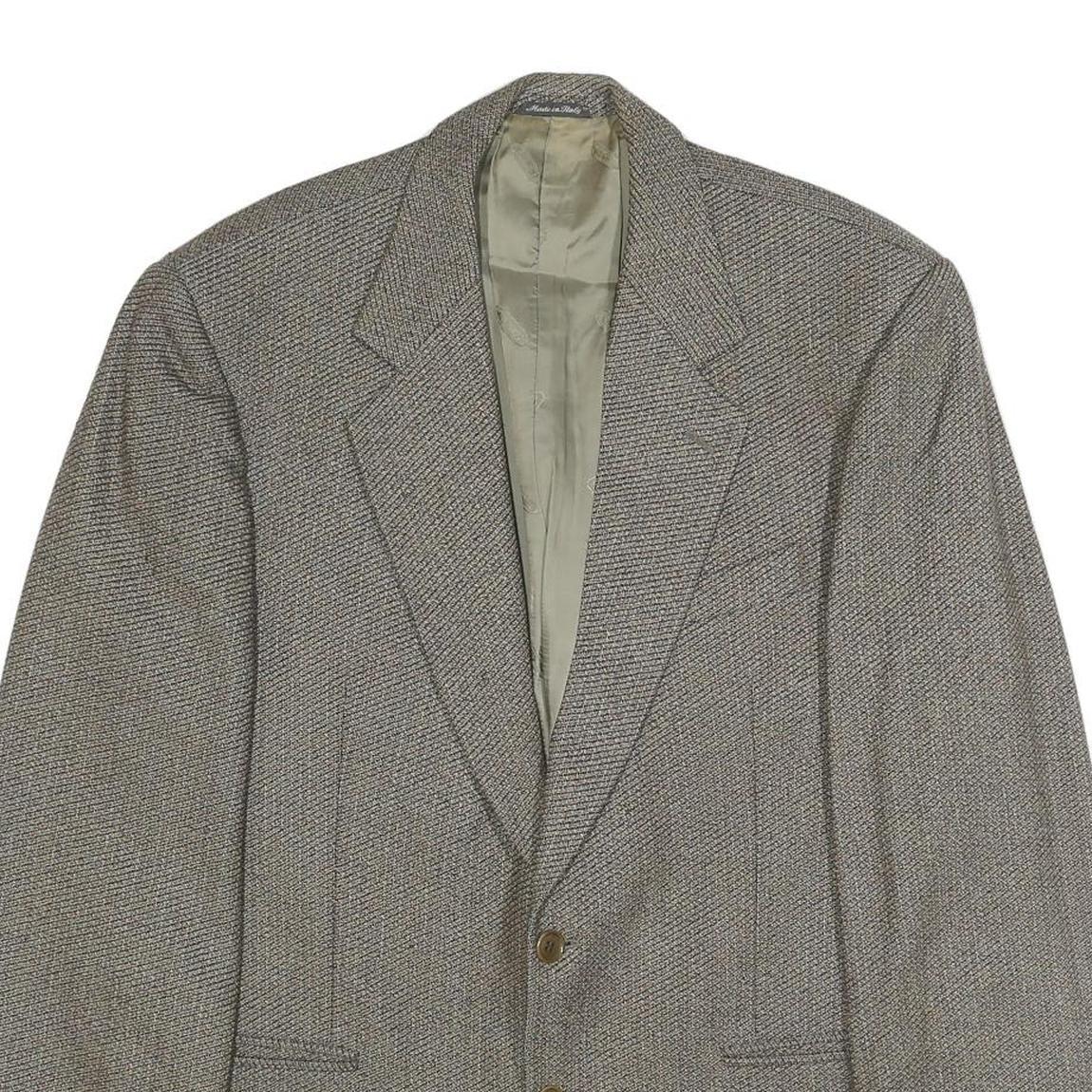 MONTENEGRO Mens Grey Wool Tailored Jacket XL Woven Button Up Classic Formal