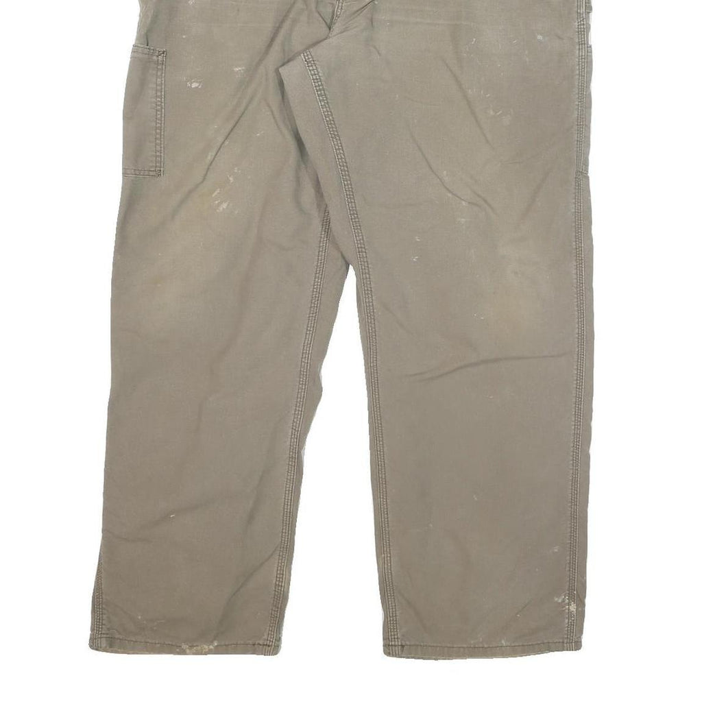 CARHARTT Mens Cotton Blend Beige Relaxed Straight Trousers W40 L29 Workwear