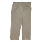 CARHARTT Mens Cotton Blend Beige Relaxed Straight Trousers W40 L29 Workwear