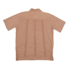 EL NORTENO Mens Brown Short Sleeve Shirt M Embroidered Front Casual