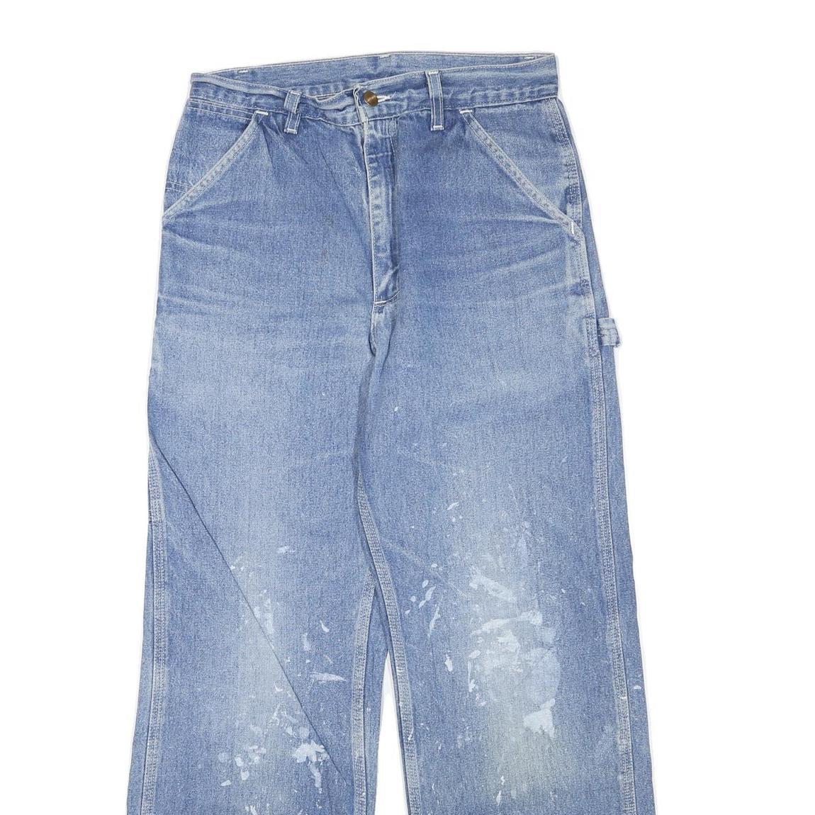 CARHARTT Womens Blue Regular Fit Straight Denim Light Wash W30 L29 Workwear